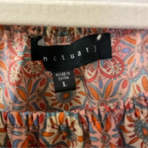 Sanctuary Boho Cropped Bell Ruffle Sleeve Blouse L Bohemian Coquette Girl Prints - Picture 5 of 10